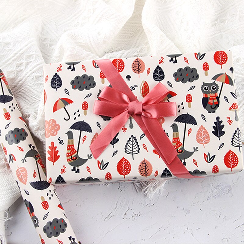 50x70CM Cute Paper Cartoon Toy Wrapping Paper Birthday Wrapping Paper DIY Student Dormitory Wallpaper Bag Book Paper: 05 5sheets