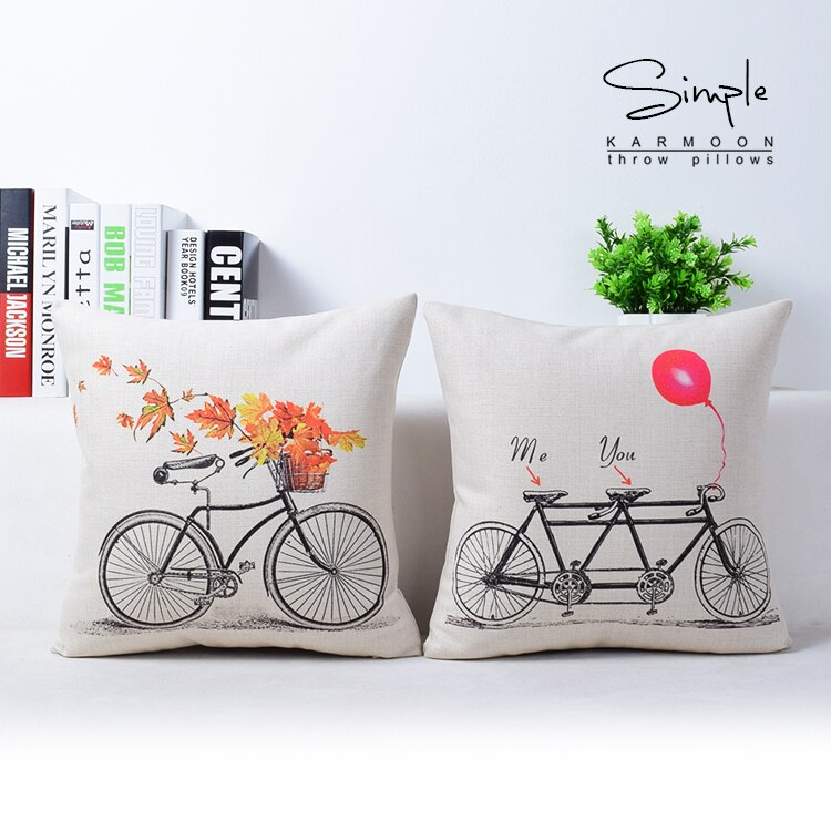 PUSHPACRAFTS Set of 2 Indian Vintage Home Decor Cotton Square Orange Cushion Shell Cover With Embroidery & Patchwork 41 X 41 Cm