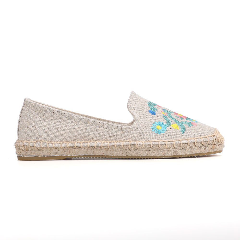 Dames 2022 Ronde Neus Espadrilles Platte Schoenen Dames Mode Echte Gehaaste Hennep Zapatillas Mujer Sapatos Comfortabele Casual