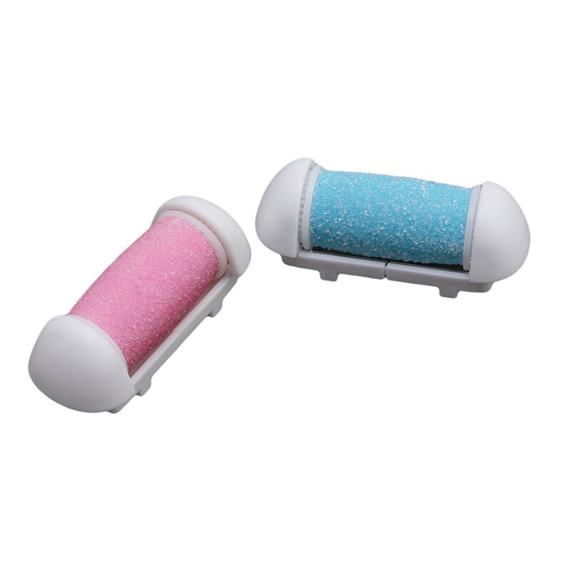 2Pcs Voetverzorging Tool Hoofden Pedi Hard Skin Remover Vullingen Vervanging Rollen Voor Scholls Bestand Voeten Care Tool: blue pink