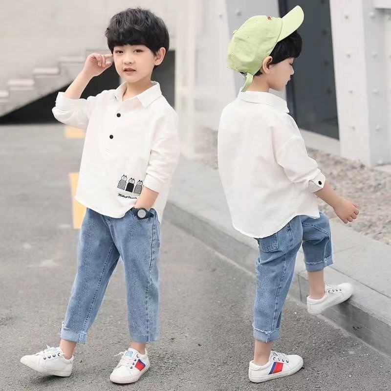 Trajes de primavera y otoño para niños, camisas de dos piezas de estilo exterior + pantalón, ropa informal para niños de 4 a 6, 8, 9, 10 y 12 años: 2 / 12 años
