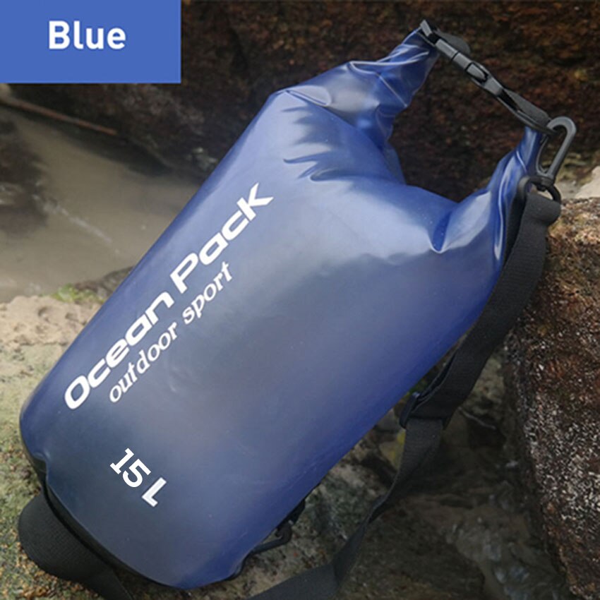 Clothes Storage Vacuum Waterproof Bag Beach Dry Bag Sack Waterproof Pouch Floating Dry Gear Bags for Boating Swimming: 15L Blue