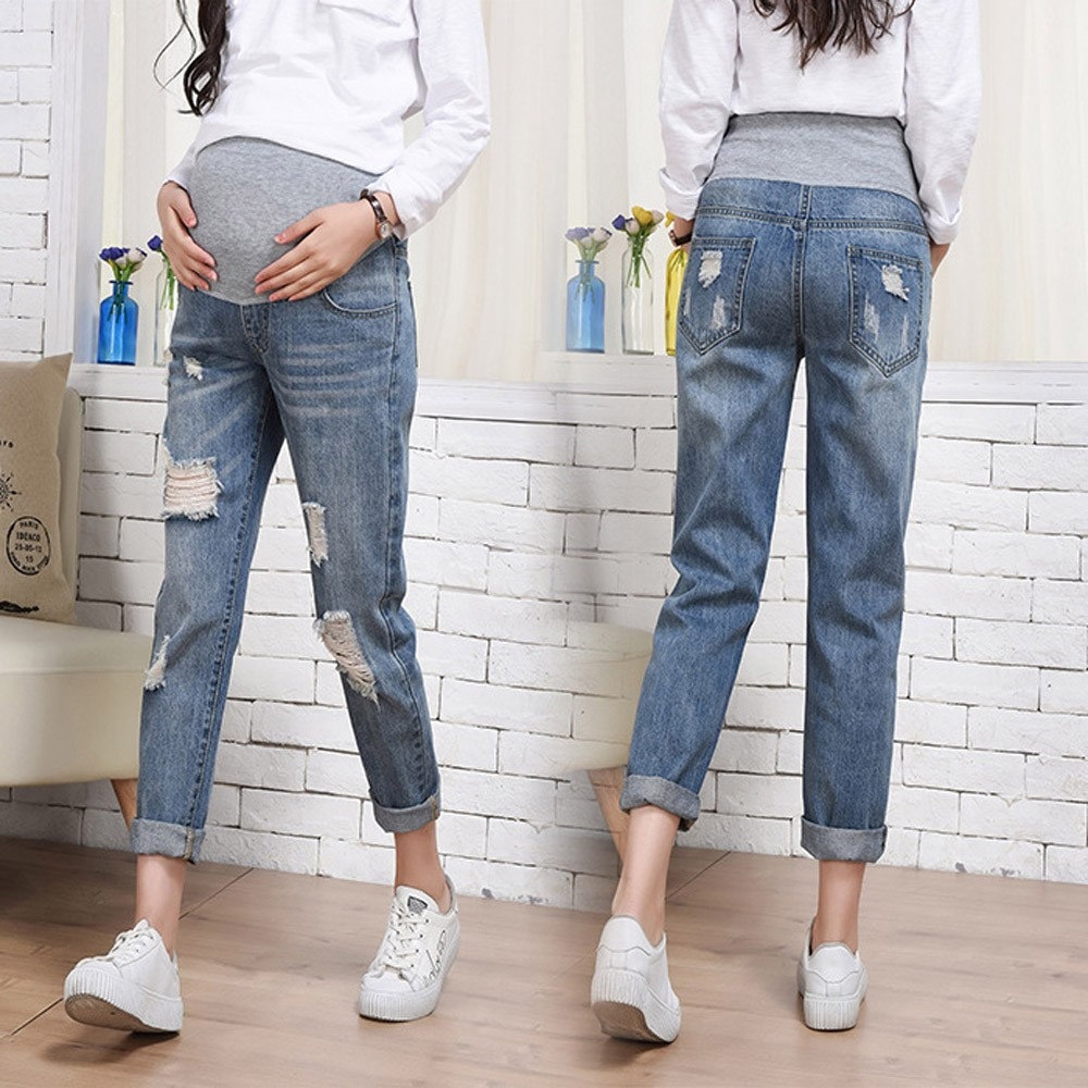 MUQGEW-jean déchiré pour femmes enceintes | Vêtements de maternité, pantalon de maternité, accessoire pour soins infirmiers, Legging grossesse # y2