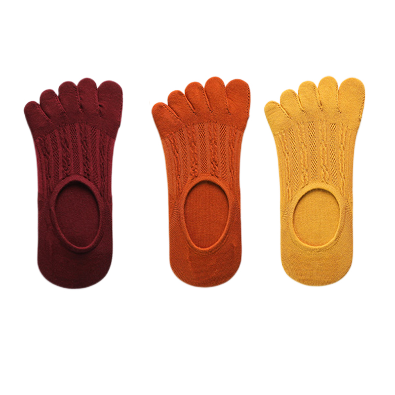 3 pares de calcetines de mujer de de algodón transpirable Invisible tobillo calcetines cortos de barco punta abierta elasticidad absorbente de sudor señoras Sox: royal blue