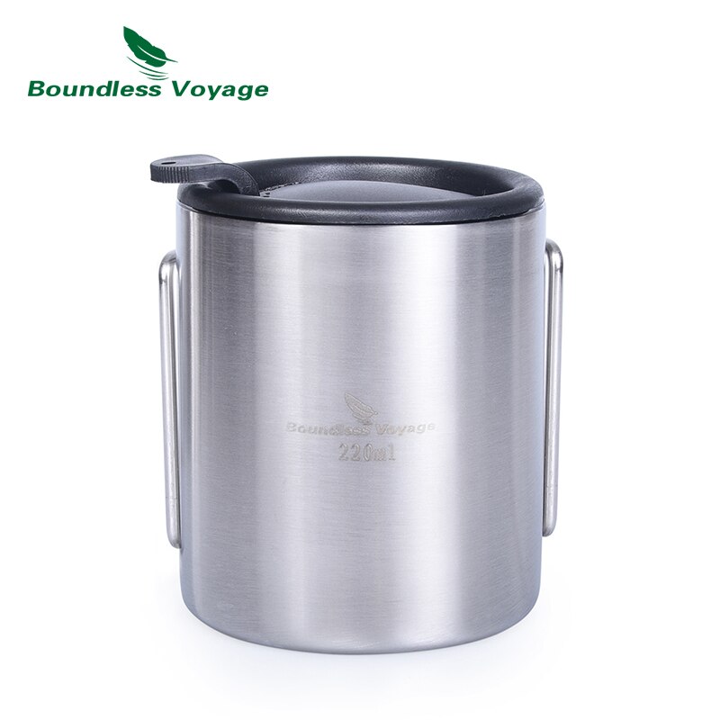 Sconfinato viaggio 220 Ml-300 Ml in Acciaio Inox Tazza di Acqua Doppio Strato Tazza Esterna di picnic Portatile Tazza di Caffè BV1008 /BV1009: BV1008