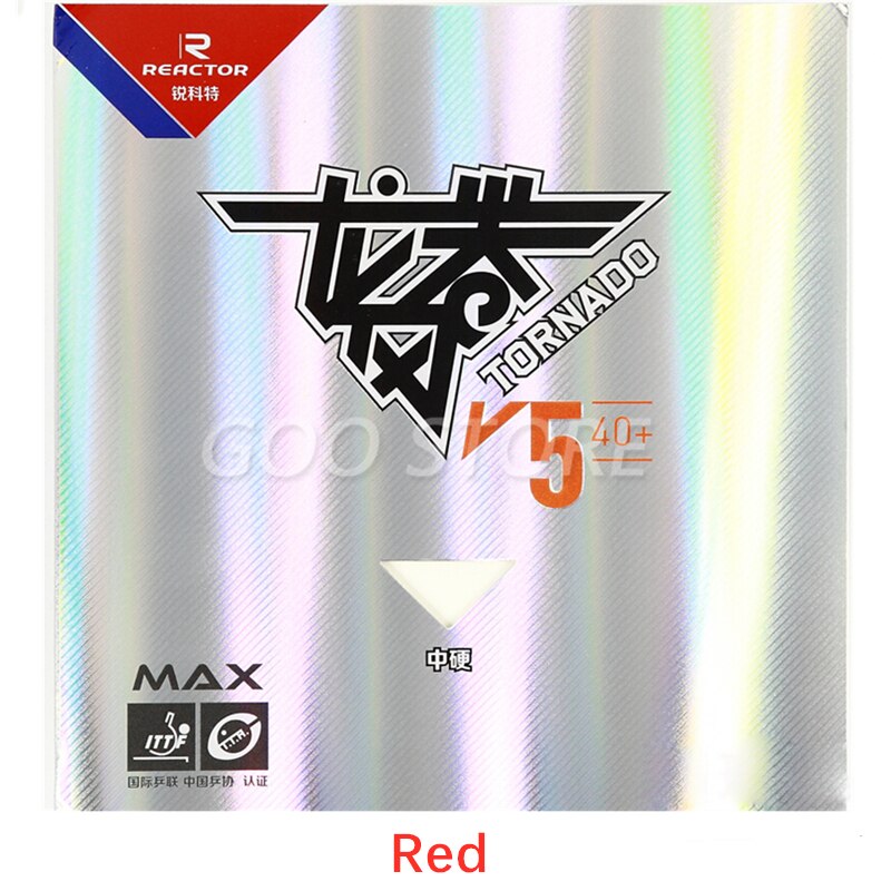 Reactor TORNADO V5 Table Tennis Rubber sticky forehand loop pimples in with sponge ping pong tenis de mesa: Red