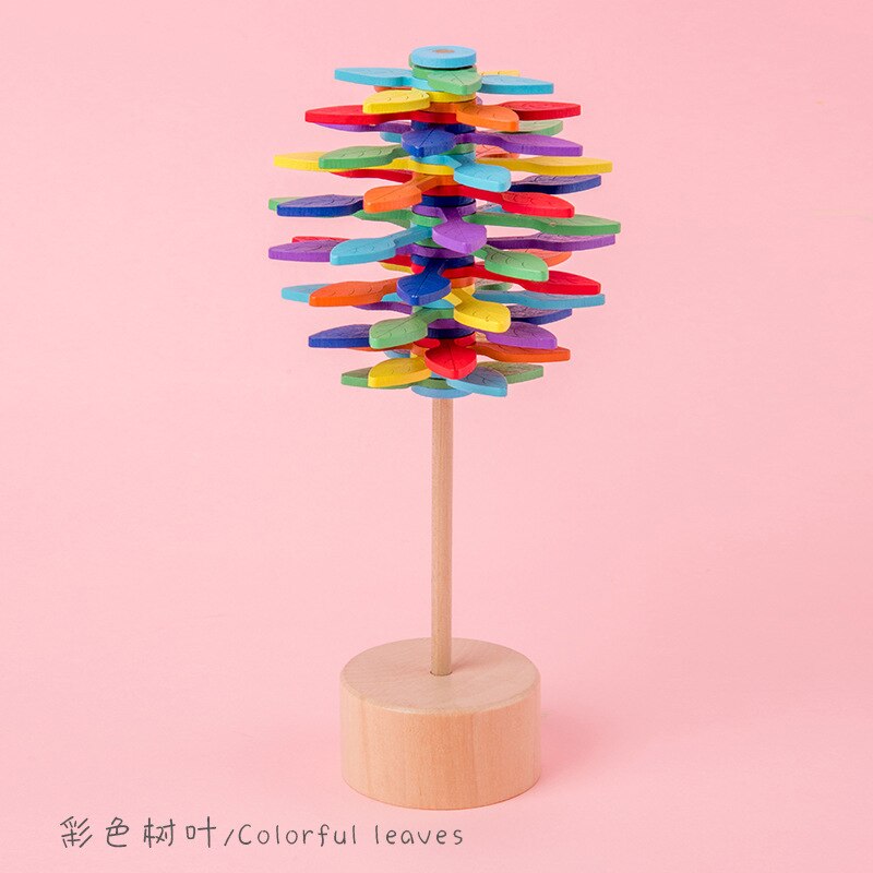 1 PC Fibonacci Sequence Wooden Toys Rotary Spin lollipop Toy Stress Relief bar Toys Funny Colorful Children Toy: 2