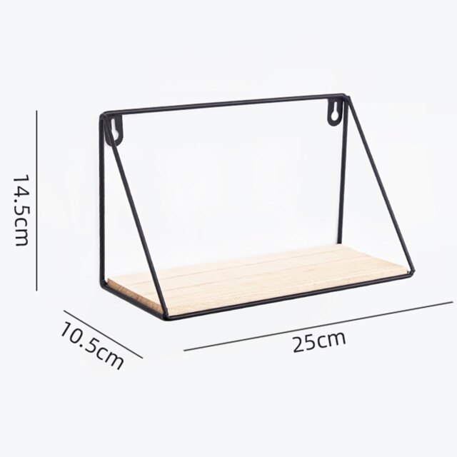 Grid Wall Mounted Hanging Home Bedroom Display Hook Flower stand Shelf Hexagonal 3 layers Iron Rack Organizer Art: G Type Small