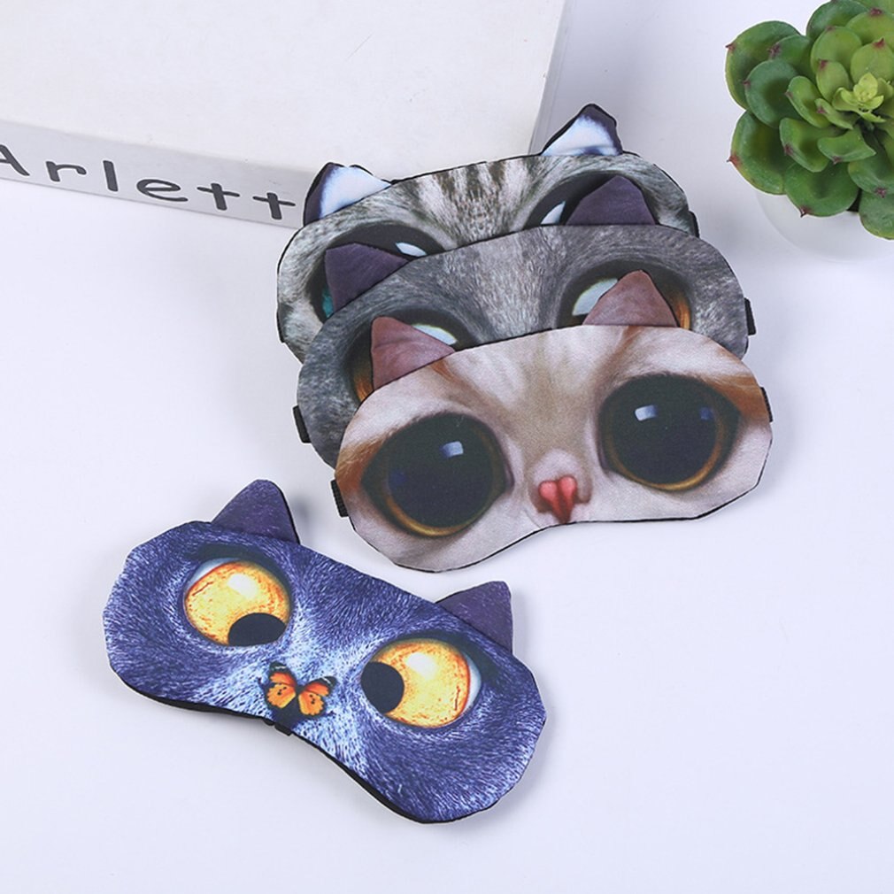3D Eye Mask Ice Pack Eye Mask Cartoon Animal Blindfold Eye Mask Ceramic Fleece Short Plush Eye Mask
