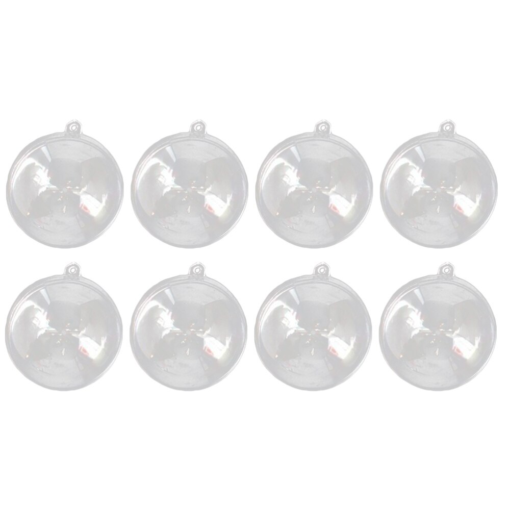 12Pcs 6cm Transparent Plastic Ball Fill-able Hollow Sphere Snap-On Ball Xmas Hanging Ornament Party Wedding Decor