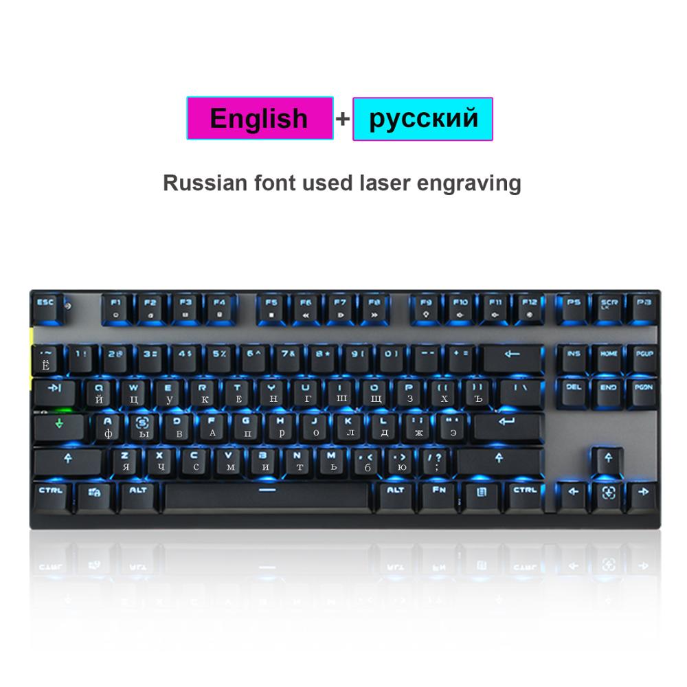 Genuíno motospeed 2.4g sem fio modo duplo gaming teclado mecânico 87 receptor usb chave led retroiluminado teclado para computador gamer: Bege / Azul de