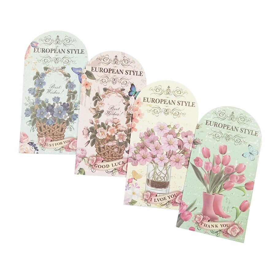 24 stk/parti konvolutter med europeiske postkort blomster sommerfugler gratulasjonskort år jul bursdagskort