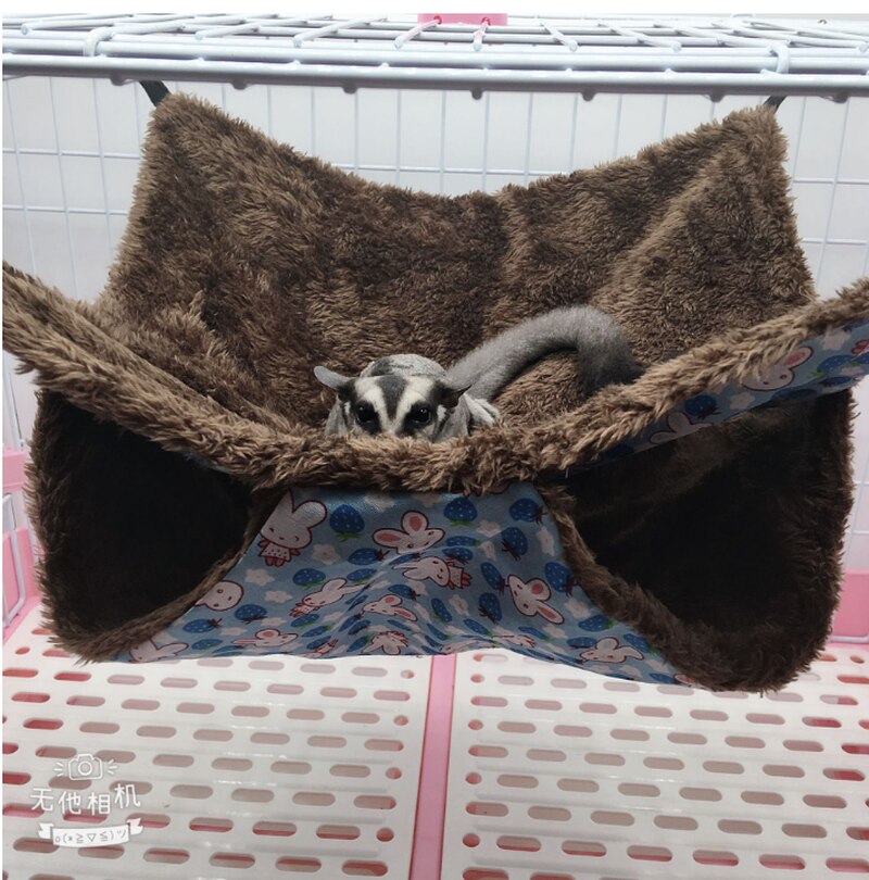 Husdjur dubbellagers plysch hängmatta varm hamster hängande säng iller hängande säng för katt gnagare hängmatta för hamster husdjur tillbehör