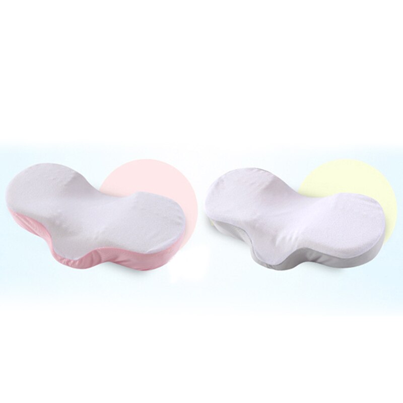 Almohada antiarrugas de espuma viscoelástica curva ergonómica que mejora las almohadas para dormir perfecta soporte para el cuello cóncavo reposacabezas-gris