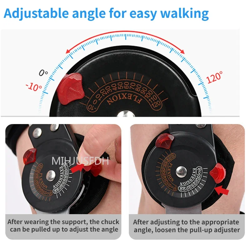 Neues Modell Orthopädischer Stützstabilisator nach der Operation Verstellbare Knieorthese mit Scharnier Kniegelenkfixierung Bahre