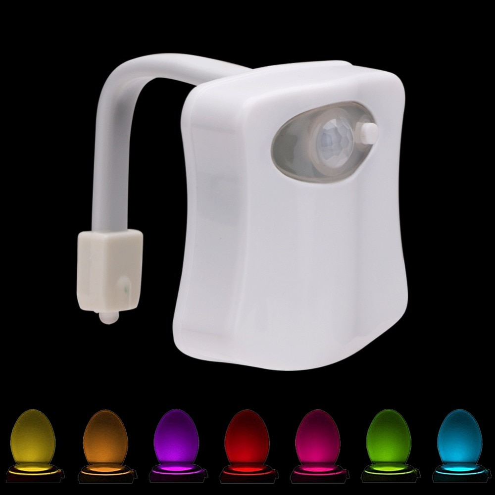 8 farver ledet toiletlys smart pir bevægelsessensor lysstyring natlys wc toiletskål sæde lampe til børn børn ældre