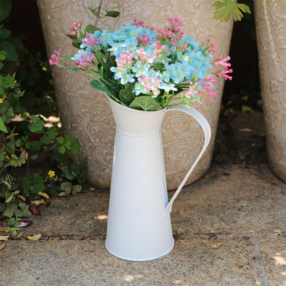 Grand Vase à crème Vintage en métal, 1 pièce, pichet d'émail, décor de maison, pichet de mariage, C0G9