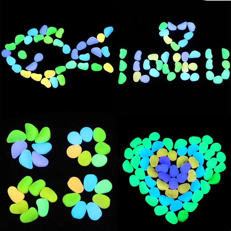 100/200Pcs Glow In The Dark Garden Pebbles Luminous Stones Rocks for Garden Walkways Path Patio Garden Yard Fish Tank Decoration