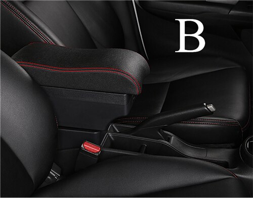 For BMW MINI Cooper R50 R52 R53 R56 R57 R58 F55 F56 F57 Countryman R60 F60Central Armrest Storage Box Modification Accessories: B Black  red  line