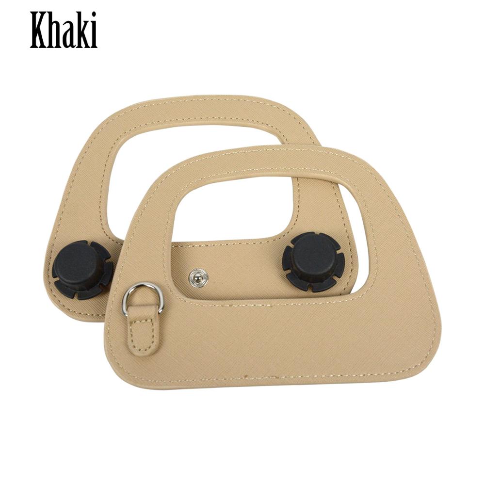 Tanqu Colorful D Buckle Ring Oblong Faux PU Leather Handle for Obag 50 Bag Handle for O Bag 50 Handbag Accessory: khaki