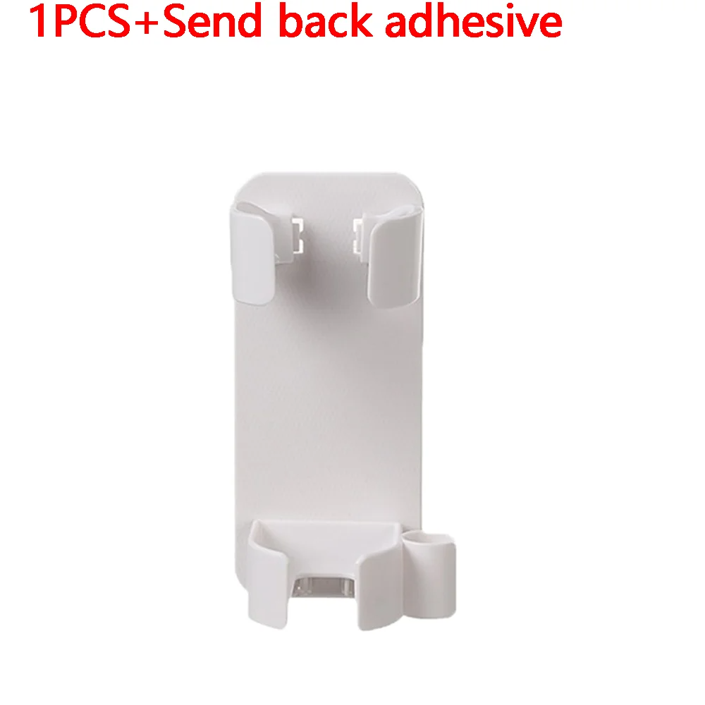 Home Non Perforated Hair Dryer Rack Bathroom Straight Hair Comb Storage Rack Bathroom Wall Mounted Curling Iron Storage Rack: WHITE