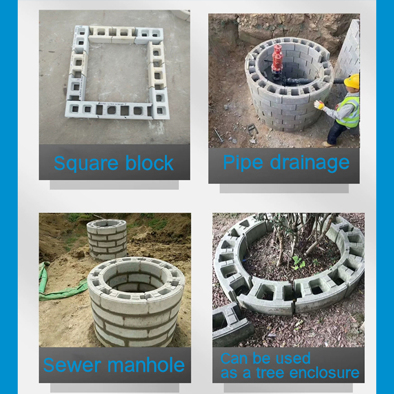 Ground Circular Concrete Block Brick, Plastic Mold Inspection, Wellbore Module Box, 110cm