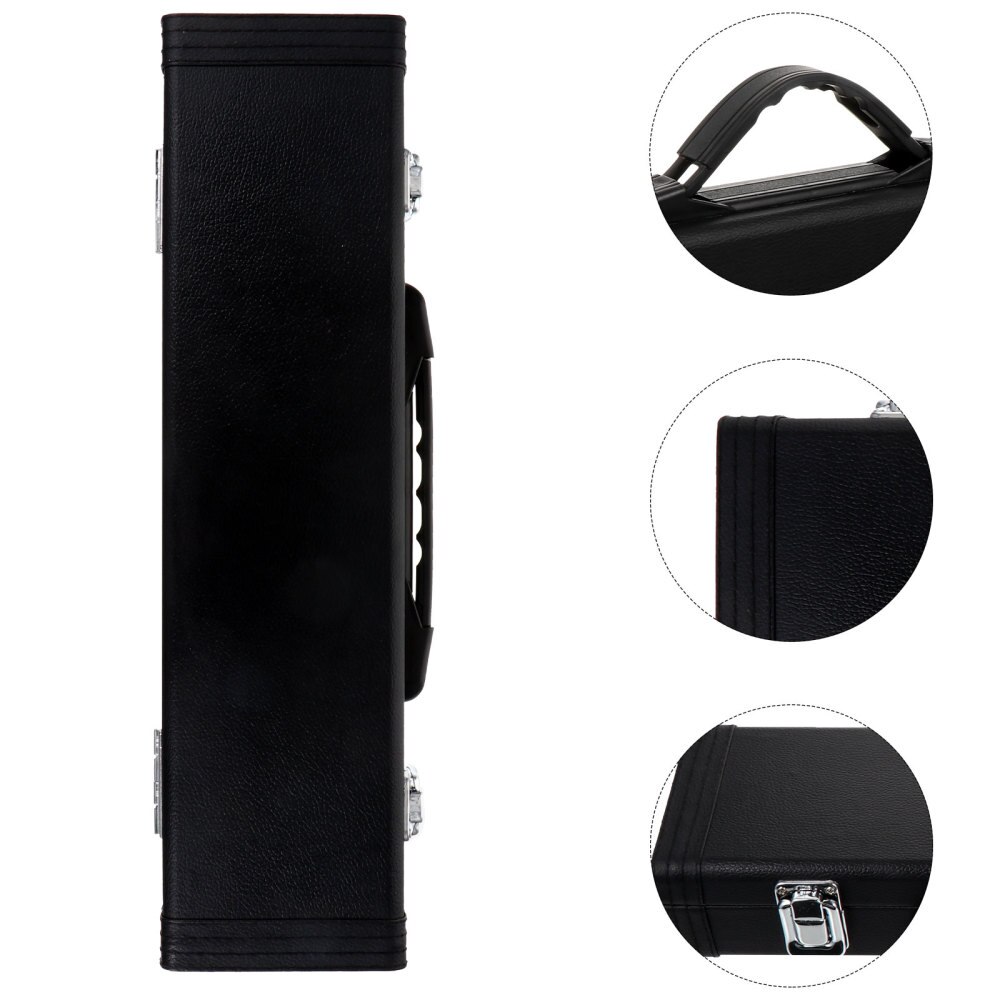 Black PU Leather Flute Case Shatter-resistant Flute Accessory Storage Box