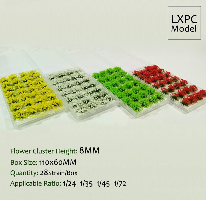Materiale Scena Modello - Erba Simulato e Petali - Vegetazione Diorama Fai-da-te - Plastica Scala 1:35