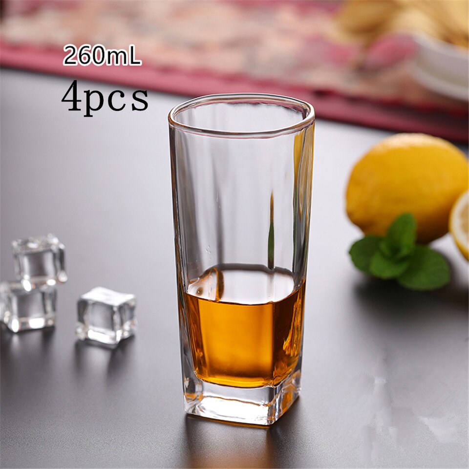 4pcs Transparent Crystal Glass Cup for Whiskey Wine Vodka Bar Club Spirits Wine Glass Cup Beer Wine Glass Brandy Cup: A01
