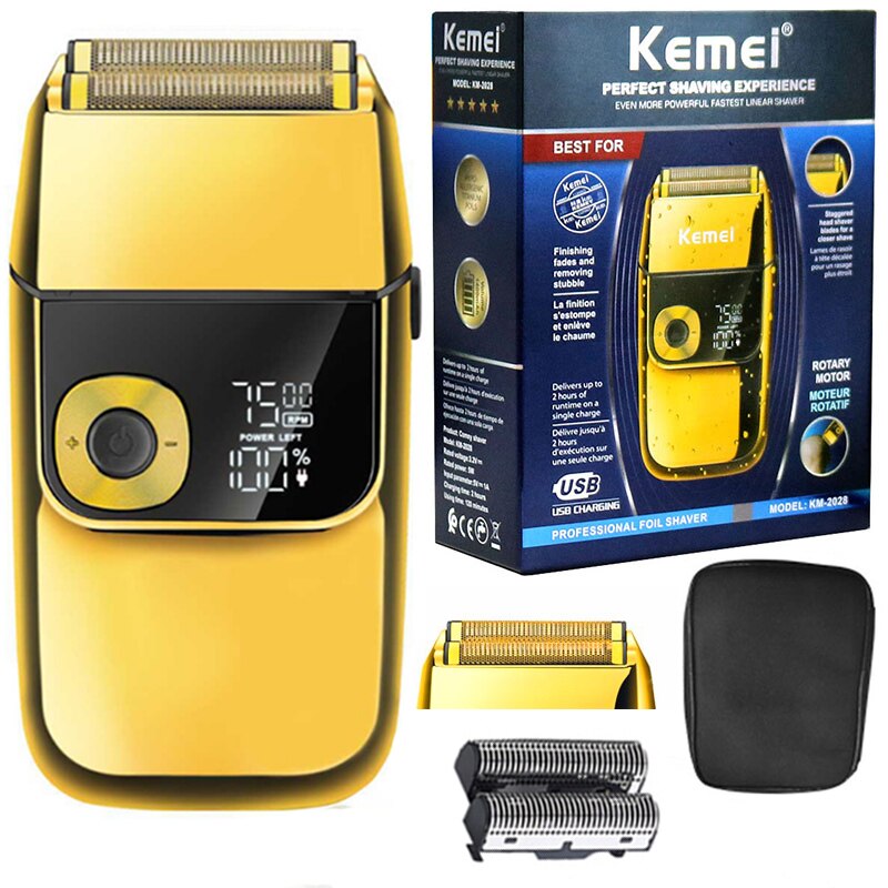 Kemei 2028 Kapper Professionele Baard Haar Scheerapparaat Voor Mannen Elektrisch Scheerapparaat Oplaadbare Elektrische Scheerapparaat Kaal Hoofd Scheren Machine
