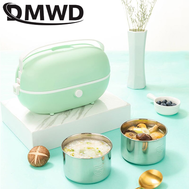 12V-24V/110V/220V Portable Electric Lunch Box Stainless Steel Rice Cooker Home Office Heated Food Warmer Container Meal Thermal