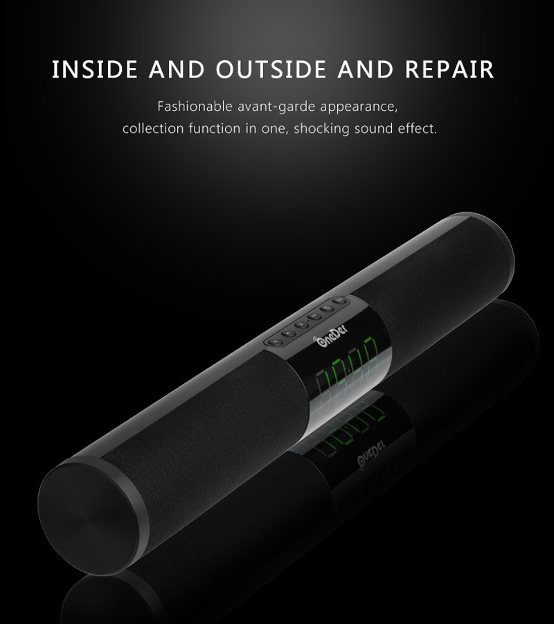 Bluetooth Boombox Subwoofer speaker 20W soundbar TV Alarm Clock Display Bookshelf Speaker Column Loudspeaker TF/Aux for Computer