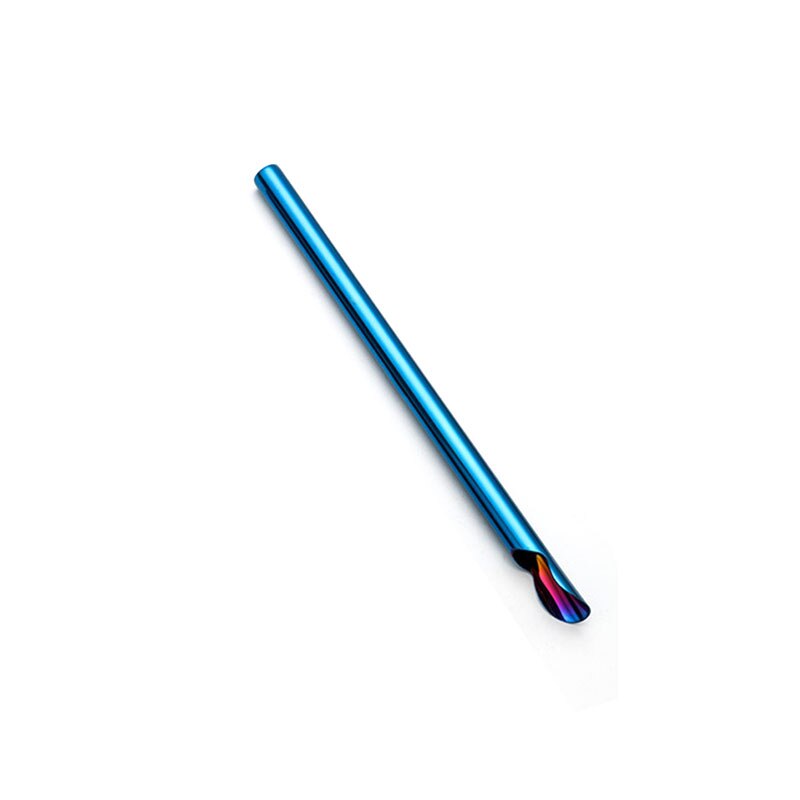 Grande paille en métal réutilisable, 15mm, pour Bubble Tea Milkshake, en acier inoxydable 304, ensemble de pailles à boire, Bar Boba Tubes droits: Bleu