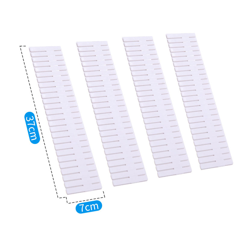 DIY Adjustable Plastic Storage Partition Board Drawer Divider Combination Partition Board Space-saving Division Organizer: 37cm white 4pcs