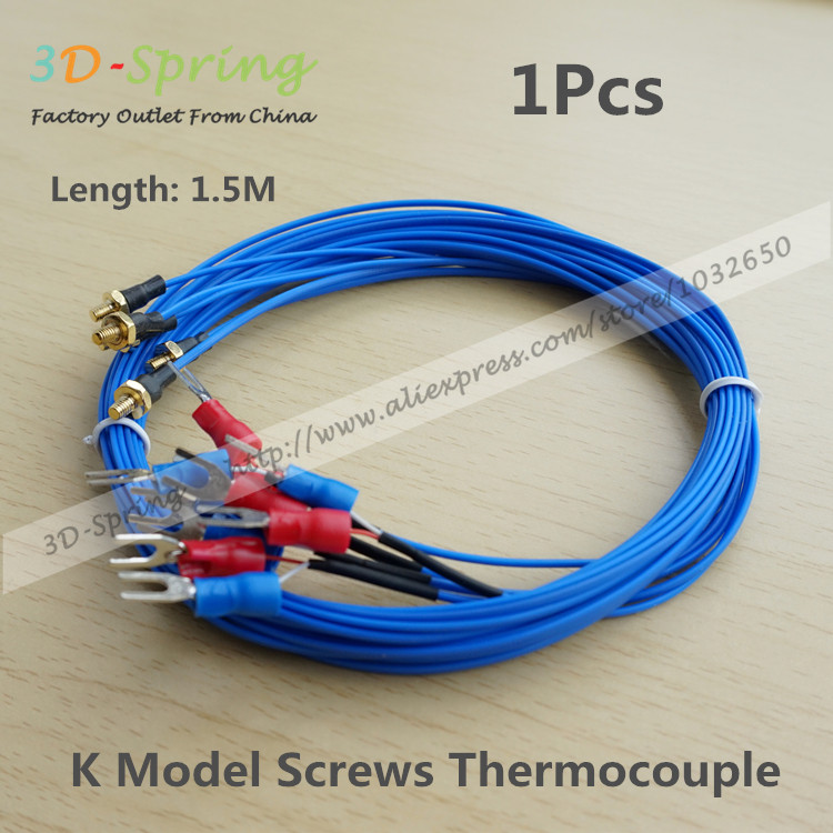 Thermistoren Temp Sensor K-typ Thermoelement M3 M4 Gewinde Länge 0,5-2 M 1 M für 3D Drucker temperatur Mess Kabel Sensor