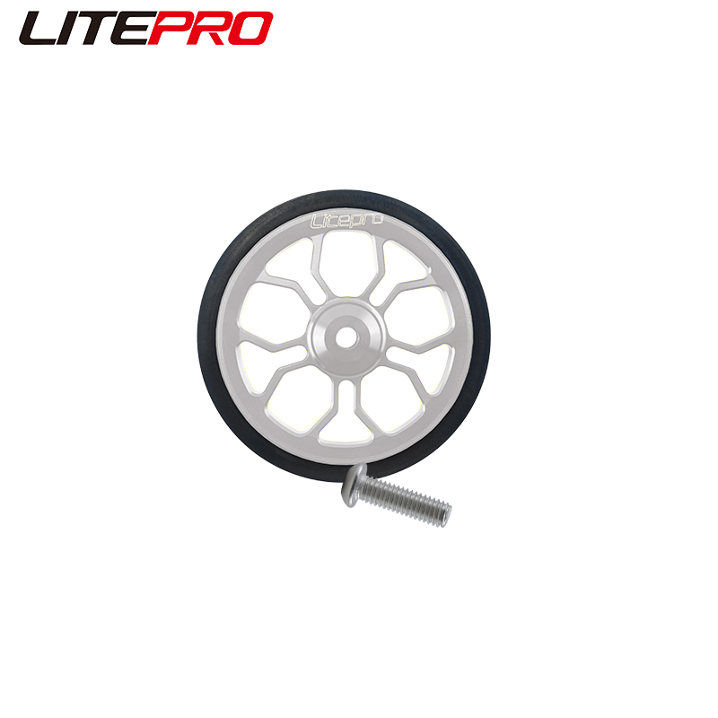 Litepro 3D Hollow 80mm Easy Pushing Wheels Spider Large Easy Wheel Modified sealed Bearing Wheel For Brompton Folding Bike: Burgundy