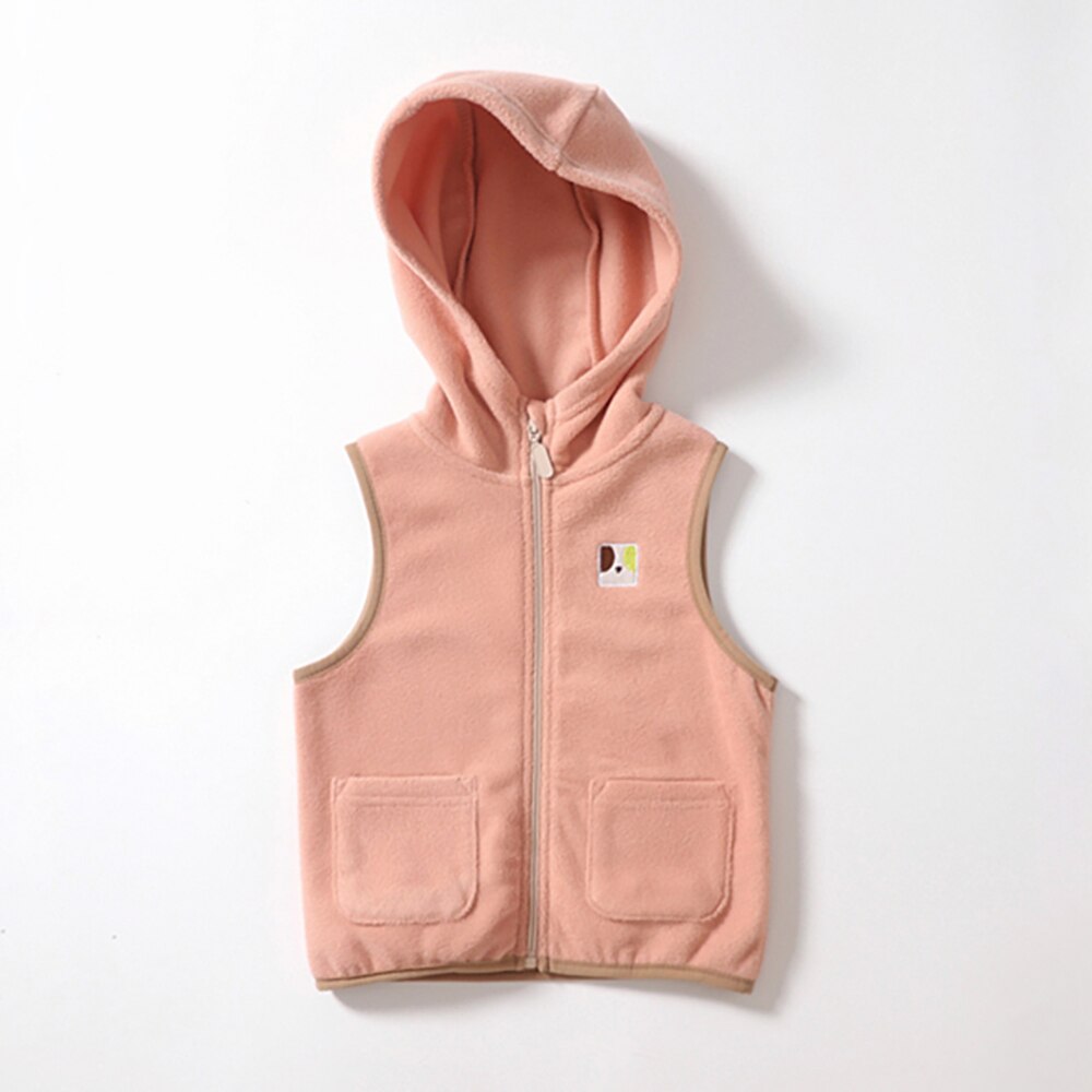 Kamizelka dziecięca dla chłopca dziewczynka dziecięca kamizelka polarowa bezrękawnik dziecięca bluza z kapturem maluch kamizelka chłopięca płaszcz wiosna jesień: różowy / 24 m