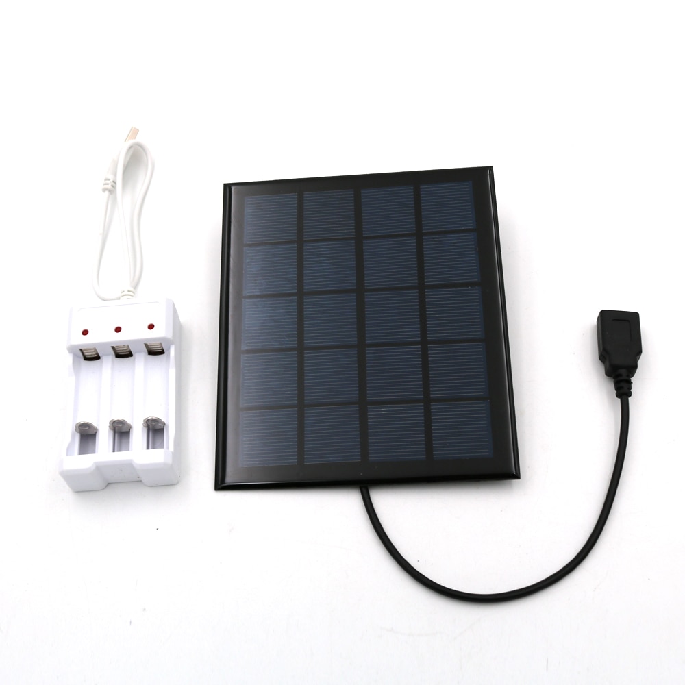 Solar Panel Outdoor Universal Battery Charger DC 5V 1A 1.2V 4 Slot AA/AAA Rechargeable Battery Charger Adapter USB Plug