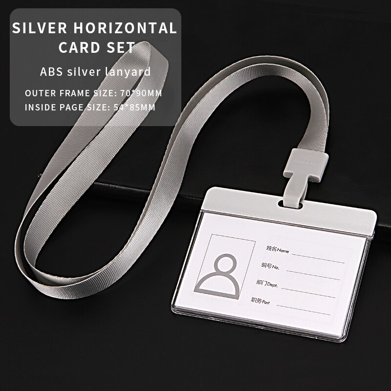Anti-magnetisk kort kontor skole sygeplejerske adgangskort lanyard nøglering id kort holder aluminium legering akryl materiale: 6