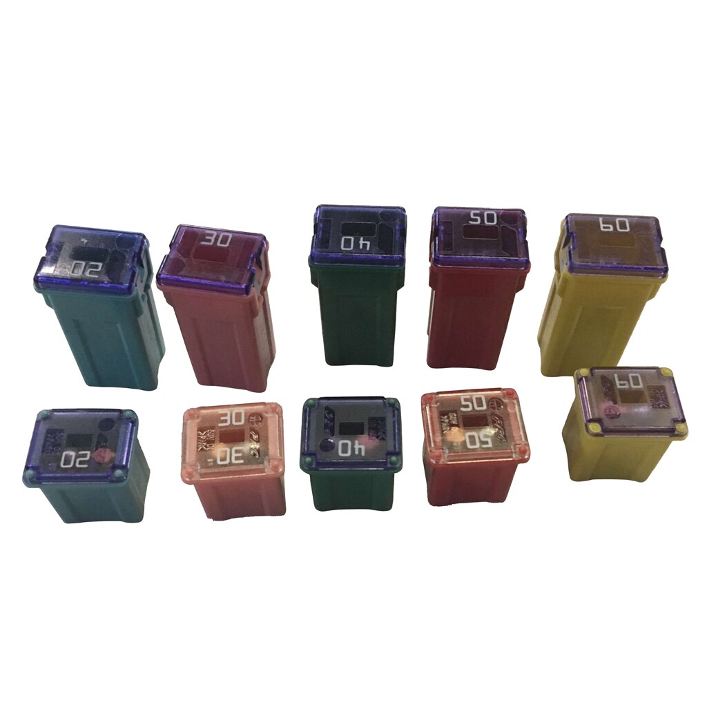 10x Square Fuse Kit Mini Fuse Assortment 20A 30A 40A 50A 60A For Car Truck