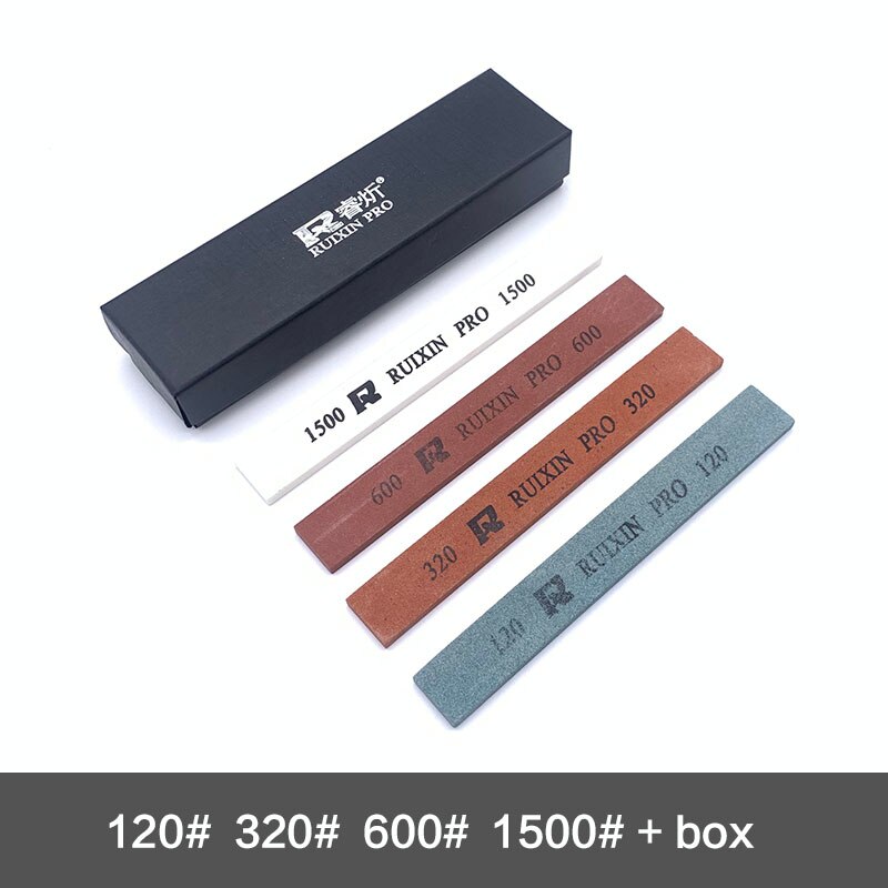 RUIXIN PRO set 120-1500 Grit Angle Sharpening stone Whetstone fixed knife sharpener Sharpening system kitchen tools: 4pcs no base