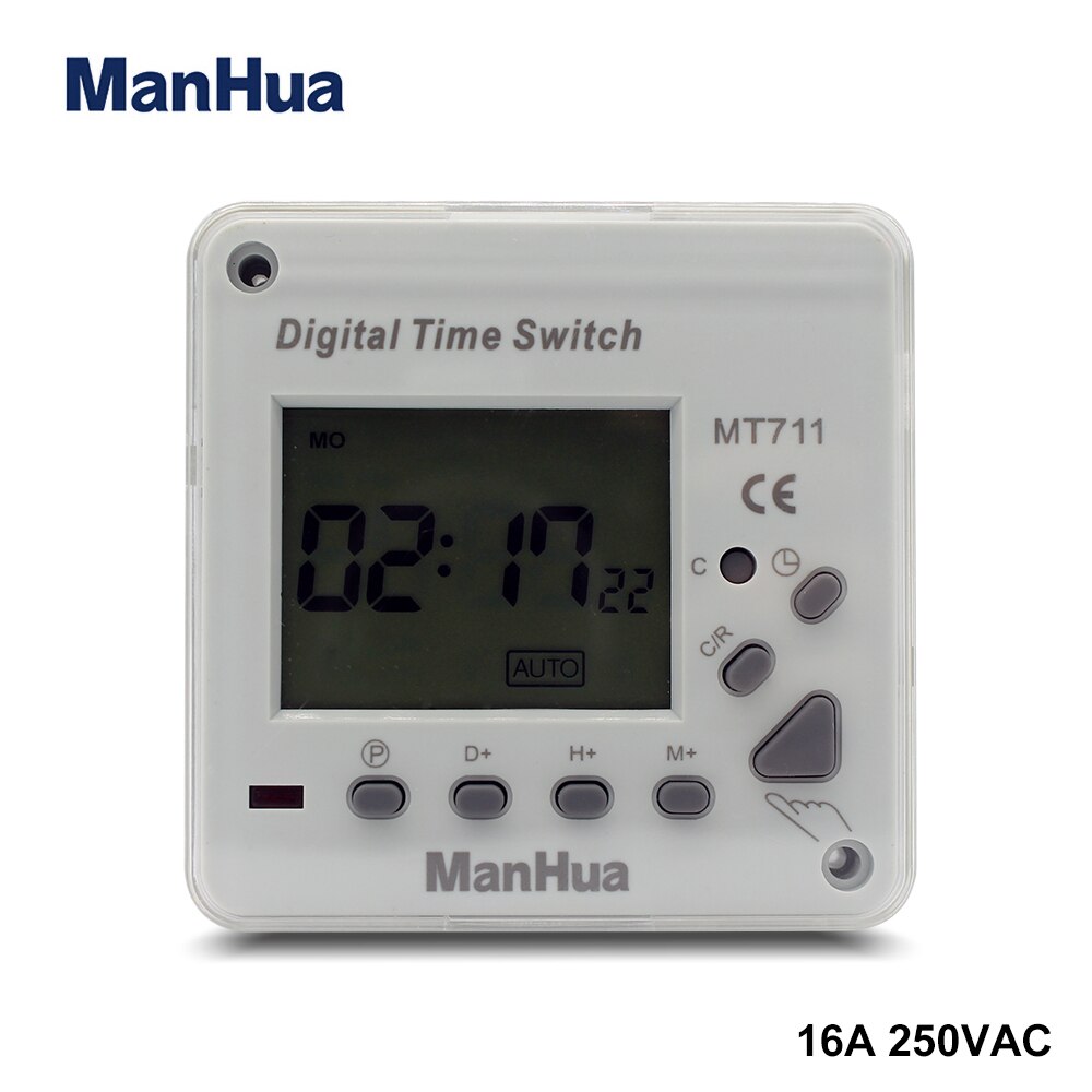 Manhua Digitale Tijdschakelaar Automatische Electronicl MT711 Programmeerbare Tijd Met Lcd-scherm