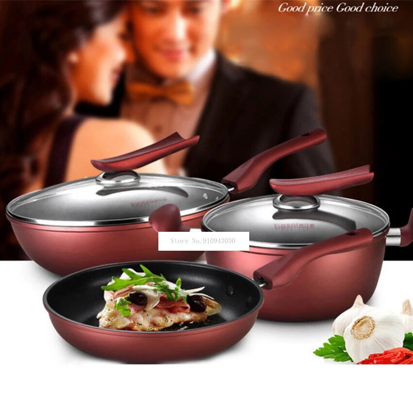 24cm Non - stick Frying Pan Heat-preserve Vacuum Pot Boiling Cease-fire Health Preservation Pan Cooking Wok Pan With Upright Lid