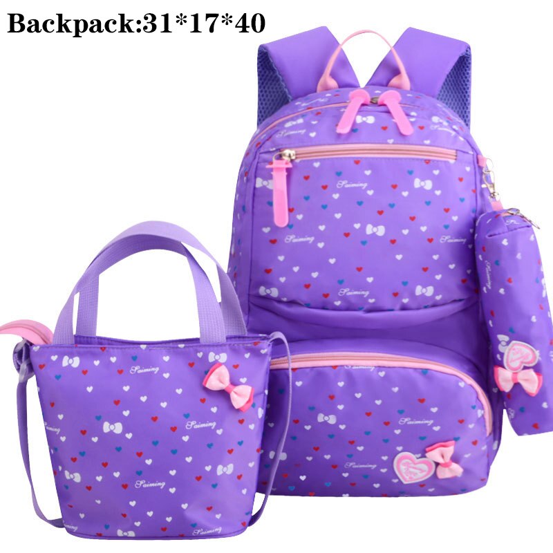 3 Set Waterdichte Schooltas Mode School Rugzak Canvas Schoudertassen Afdrukken Meisjes Schooltassen Mochilas Kinderen Kids Bag