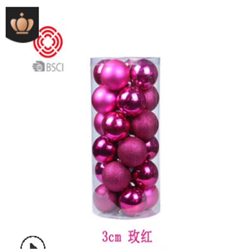 Glitter Christmas Ball 24PCS Hanging Baubles Tree Decoration Xmas Ornaments UK: Burgundy