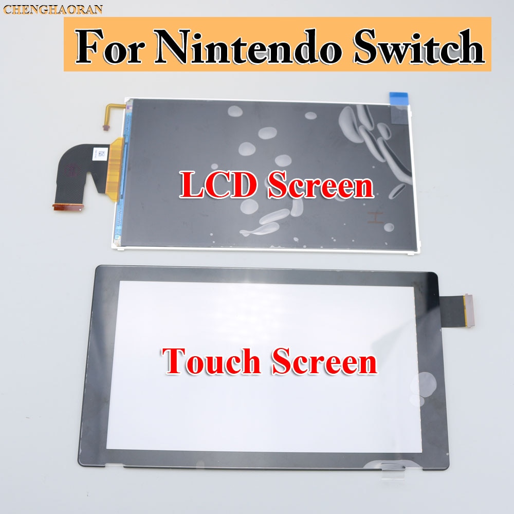 1x original nova substituição display lcd vidro com cabo flexível + 1x original nova lente da tela de toque para nintendo switch ns