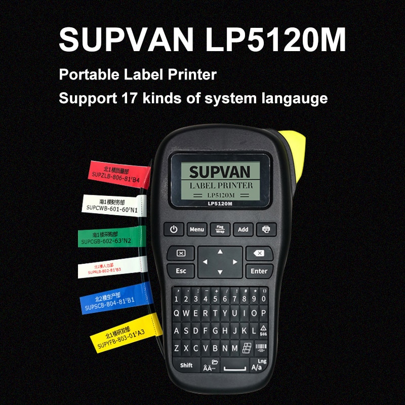 Supvan LP5120M Portable Wireless Label Printer Handheld Label Maker Industrial Labels Printer Printing Machine