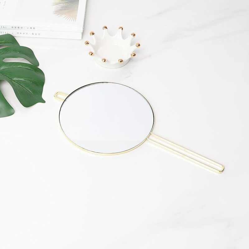 Round Wall Hanging Mirror Decorative Mirror with Hanging Hook Makeup Shaving Iron Mirrors