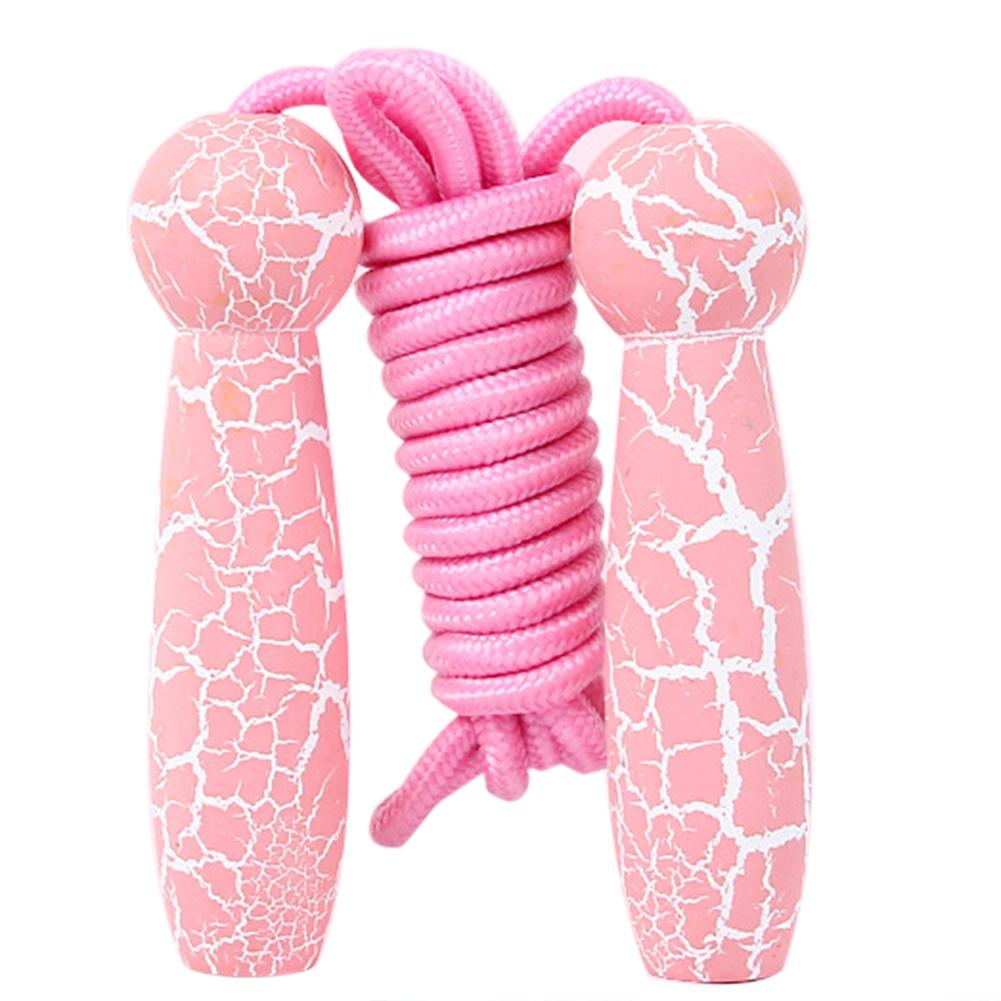Einstellbare freundlicher springen Seile Nicht-Unterhose Tragen und Reißen Widerstand Weiche Baumwolle Holz Riss Griff Baumwolle Seil überspringen Seile spielzeug: Rosa