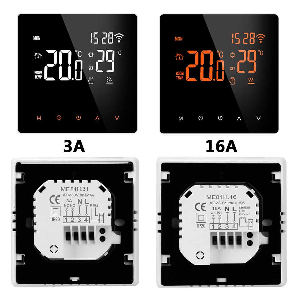 per riscaldamento a pavimento elettrico caldaia acqua/gas Schermo LCD temperatura telecomando tocco schermo termostato intelligente normale/WiFi